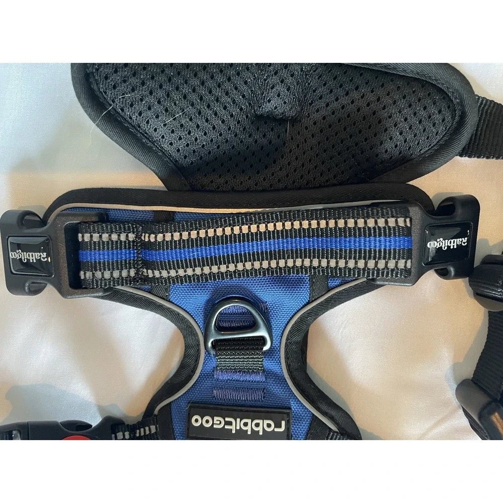 rabbitgoo No Pull Dog Harness Adjustable Reflective Control Handle Medium‎ Blue